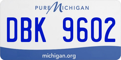 MI license plate DBK9602