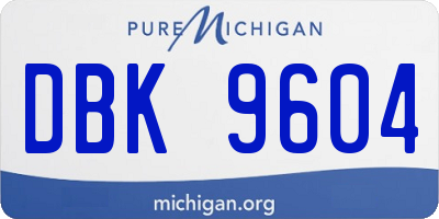 MI license plate DBK9604