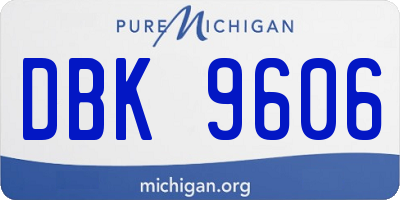 MI license plate DBK9606