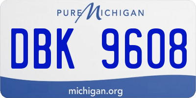 MI license plate DBK9608