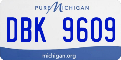 MI license plate DBK9609