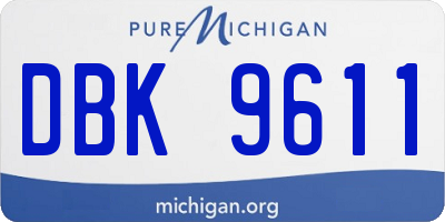 MI license plate DBK9611