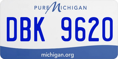 MI license plate DBK9620