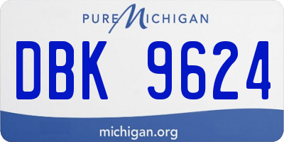 MI license plate DBK9624