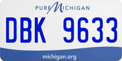 MI license plate DBK9633