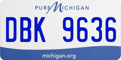 MI license plate DBK9636