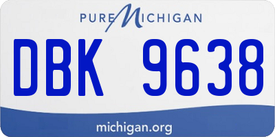 MI license plate DBK9638
