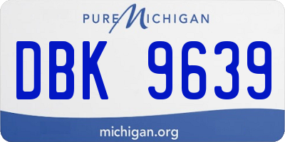 MI license plate DBK9639