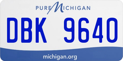 MI license plate DBK9640