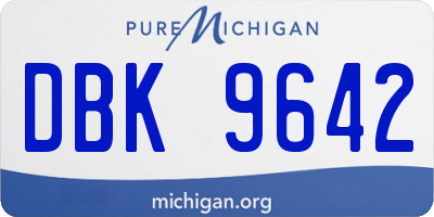 MI license plate DBK9642