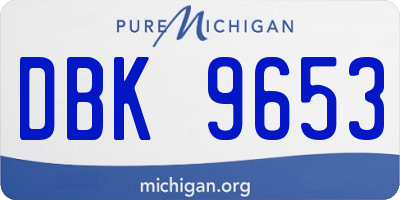 MI license plate DBK9653