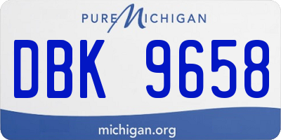 MI license plate DBK9658