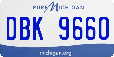 MI license plate DBK9660