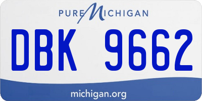 MI license plate DBK9662