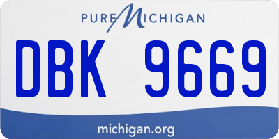 MI license plate DBK9669