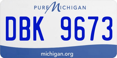 MI license plate DBK9673