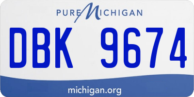MI license plate DBK9674