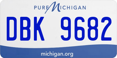 MI license plate DBK9682