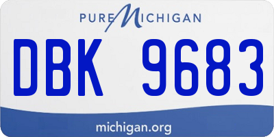 MI license plate DBK9683