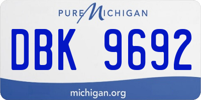MI license plate DBK9692