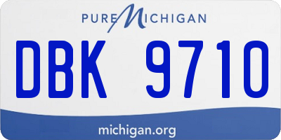 MI license plate DBK9710