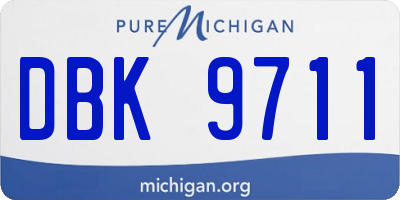 MI license plate DBK9711