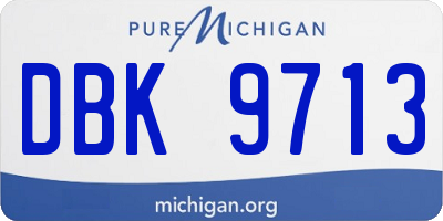 MI license plate DBK9713