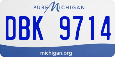 MI license plate DBK9714