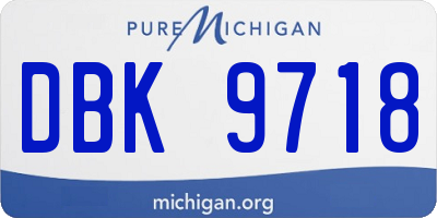 MI license plate DBK9718