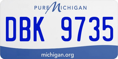 MI license plate DBK9735