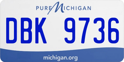 MI license plate DBK9736