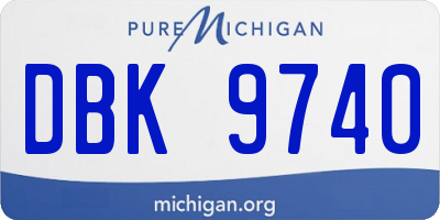 MI license plate DBK9740