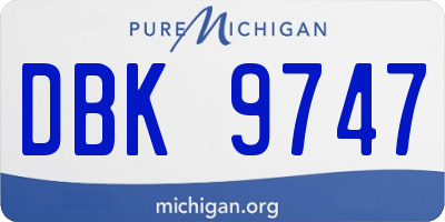 MI license plate DBK9747