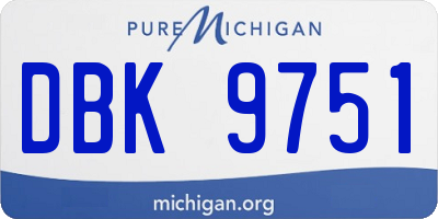 MI license plate DBK9751