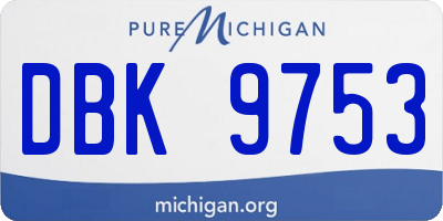 MI license plate DBK9753