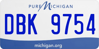 MI license plate DBK9754