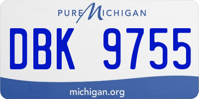 MI license plate DBK9755