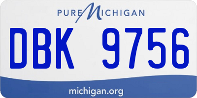 MI license plate DBK9756