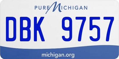 MI license plate DBK9757