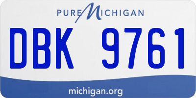 MI license plate DBK9761