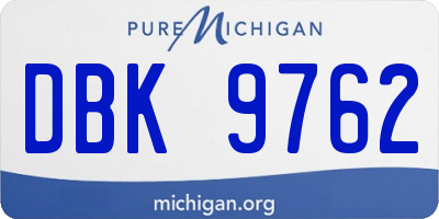 MI license plate DBK9762