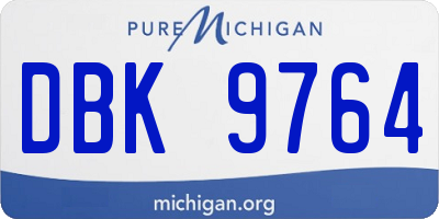 MI license plate DBK9764