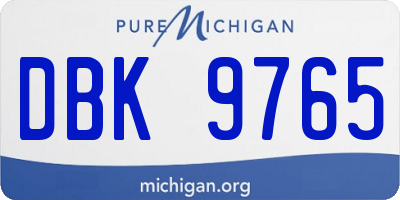 MI license plate DBK9765