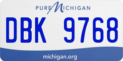 MI license plate DBK9768