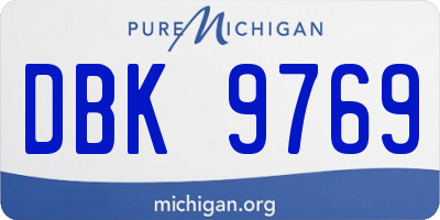 MI license plate DBK9769