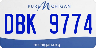 MI license plate DBK9774
