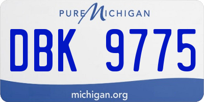 MI license plate DBK9775