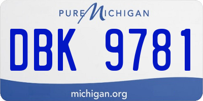 MI license plate DBK9781