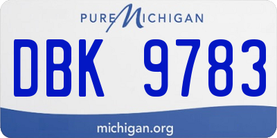 MI license plate DBK9783