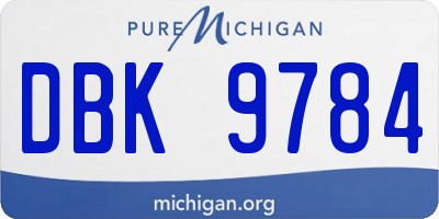 MI license plate DBK9784